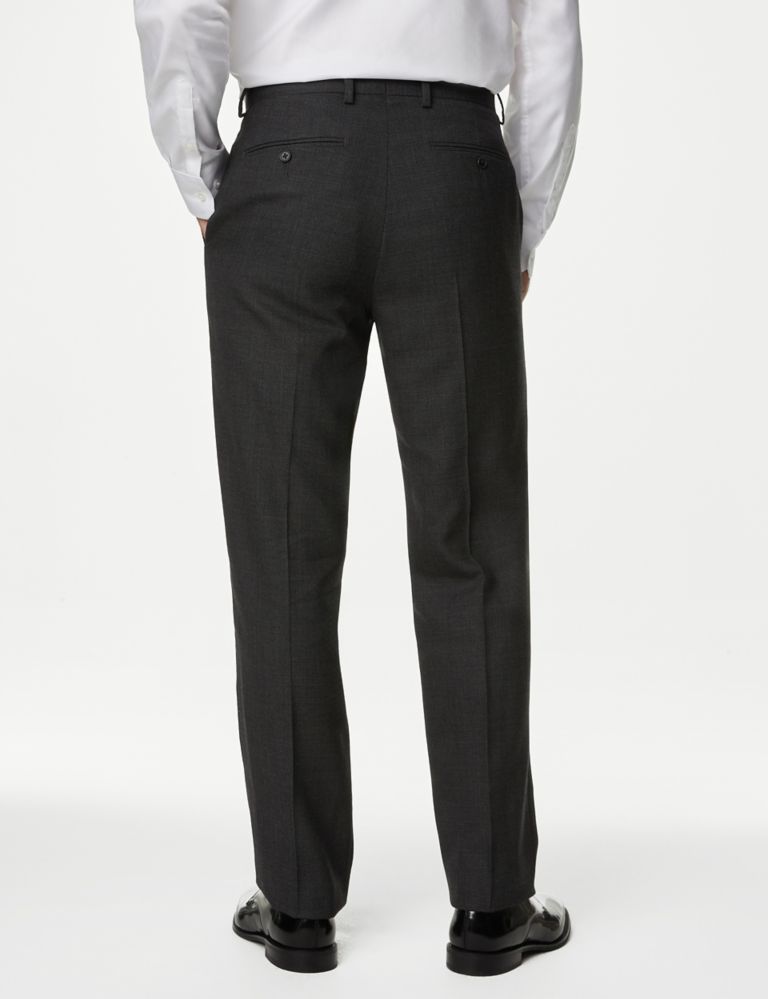 Regular Fit Pure Wool Textured Suit Trousers 4 of 5
