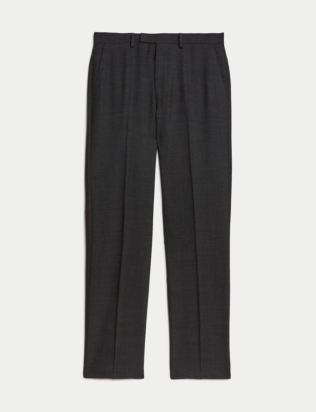 Regular Fit Pure Wool Textured Suit Trousers 1 of 5