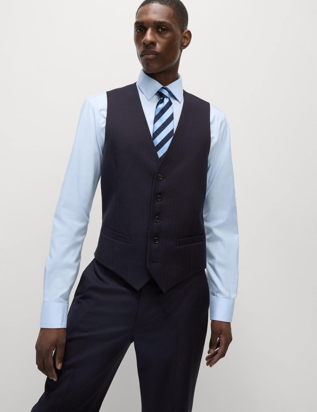 Regular Fit Pure Wool Textured Waistcoat 3 of 7