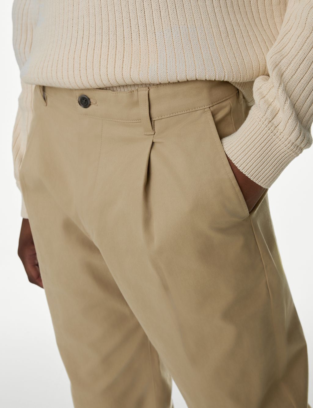 Regular Fit Single Pleat Stretch Chinos 4 of 5