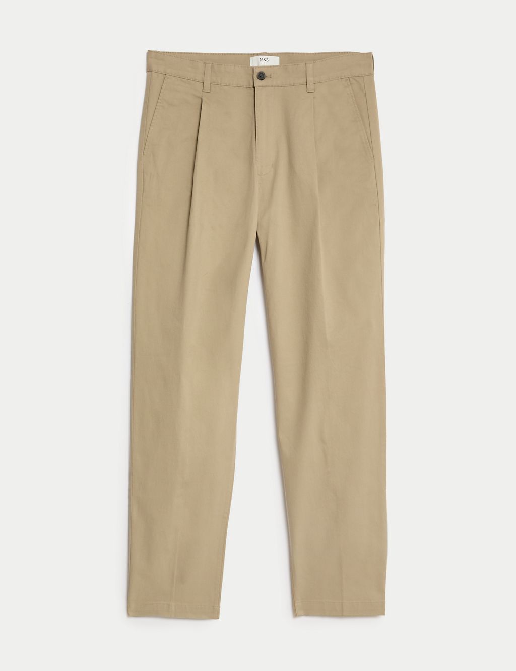 Regular Fit Single Pleat Stretch Chinos 1 of 5