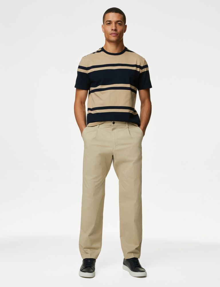 Regular Fit Single Pleat Stretch Chinos 3 of 6