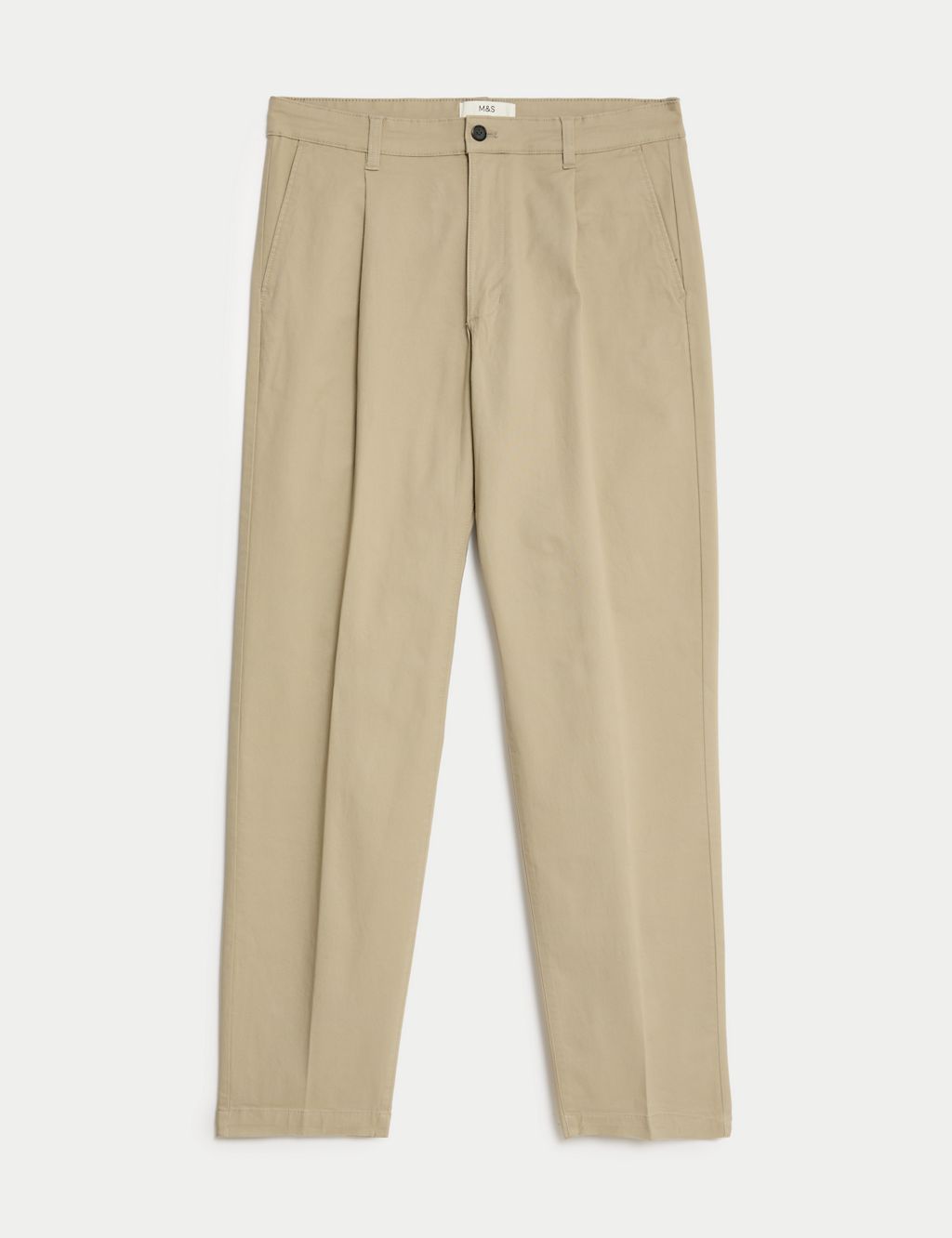 Regular Fit Single Pleat Stretch Chinos 1 of 6