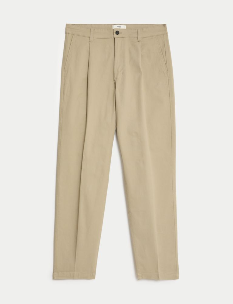 Regular Fit Single Pleat Stretch Chinos 2 of 6