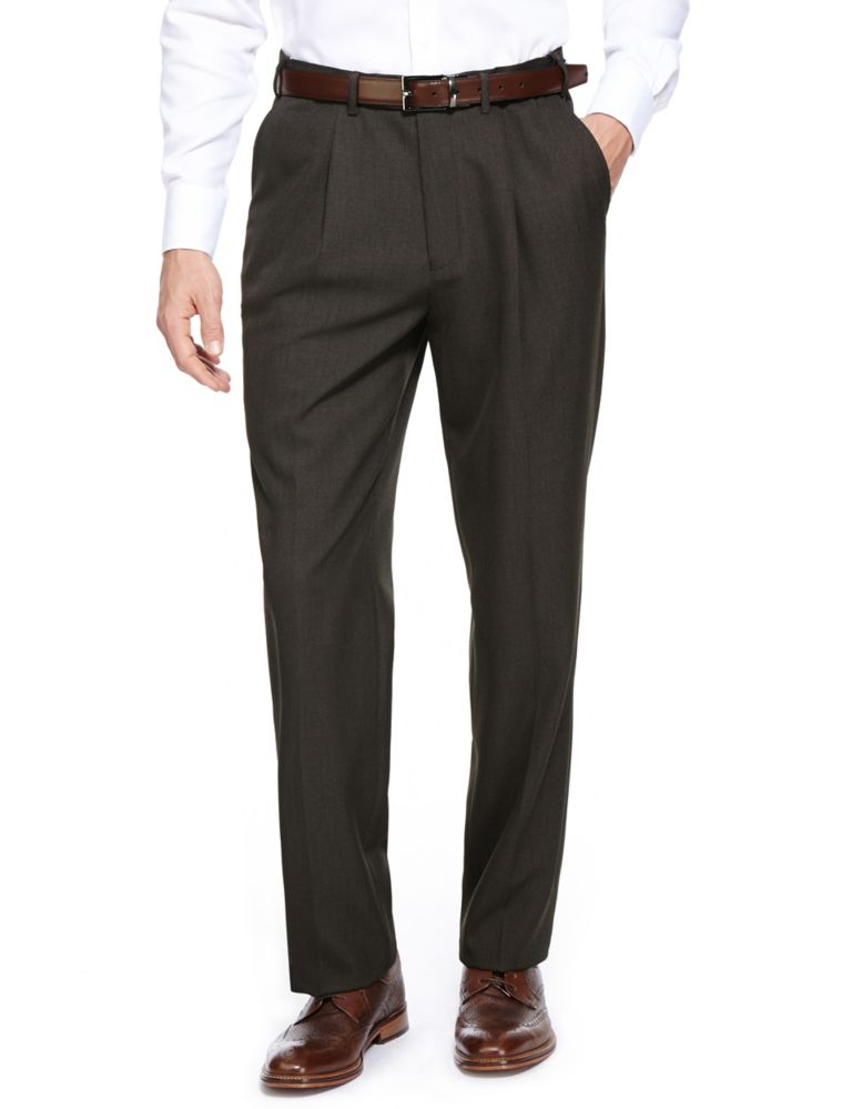 Regular Fit Single Pleated Trousers 1 of 3