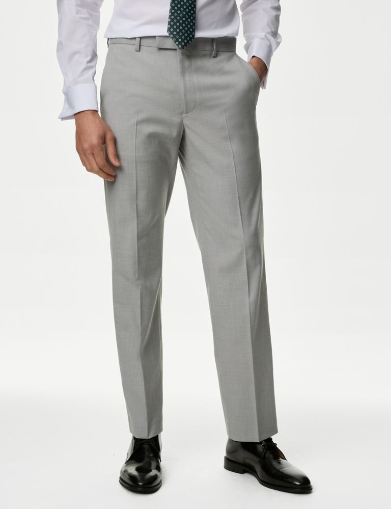 Regular Fit Stretch Suit Trousers 1 of 8