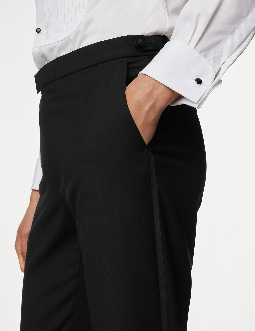 Regular Fit Stretch Tuxedo Trousers | M&S Collection | M&S