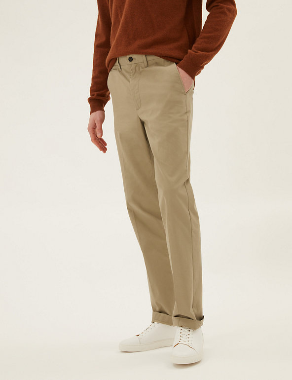 Essentials Boys' Uniform Straight-fit Flat-Front Chino Khaki Pants 