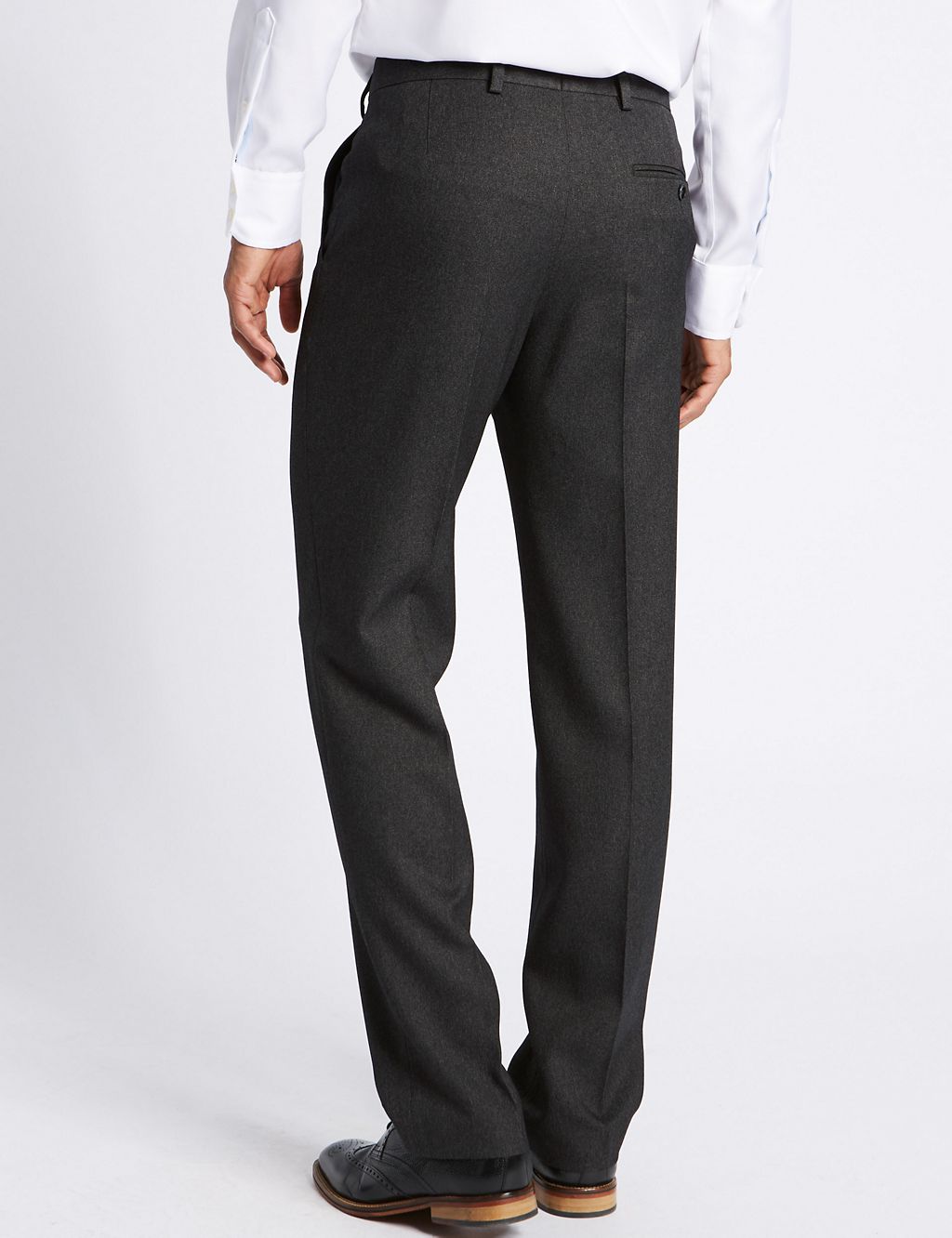 Regular Fit Textured Flat Front Trousers 4 of 5