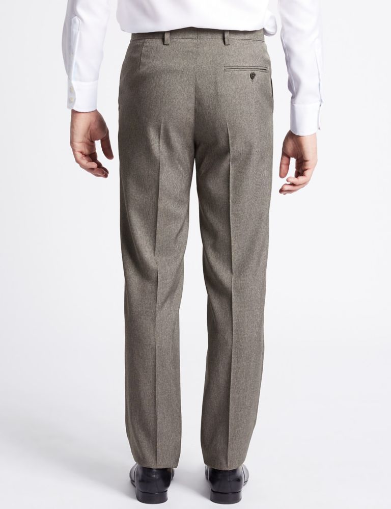 Regular Fit Textured Flat Front Trousers 4 of 4