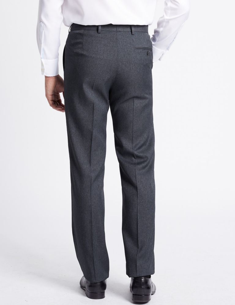Regular Fit Textured Flat Front Trousers 4 of 4