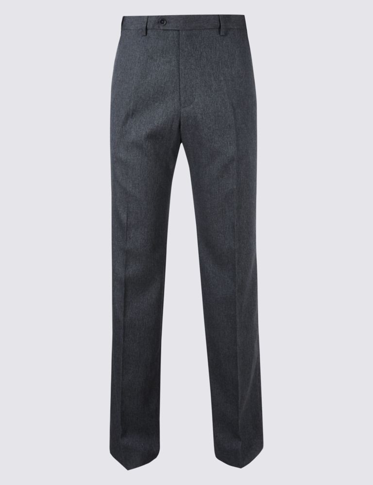 Regular Fit Textured Flat Front Trousers 2 of 4