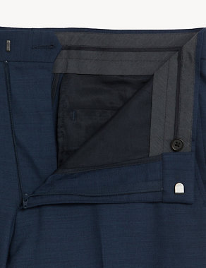 Regular Fit Wool Blend Flat Front Trousers Image 2 of 3