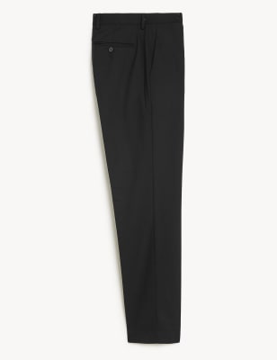 Regular Fit Wool Blend Flat Front Trousers Image 2 of 7