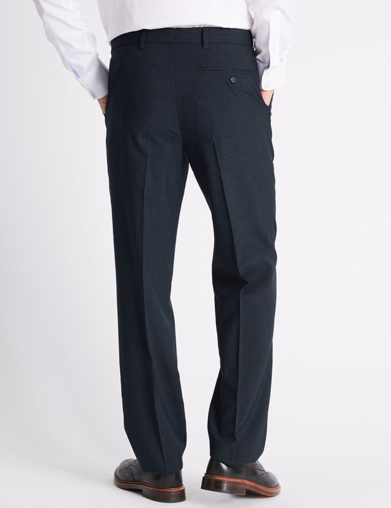 Regular Fit Wool Blend Flat Front Trousers 4 of 5