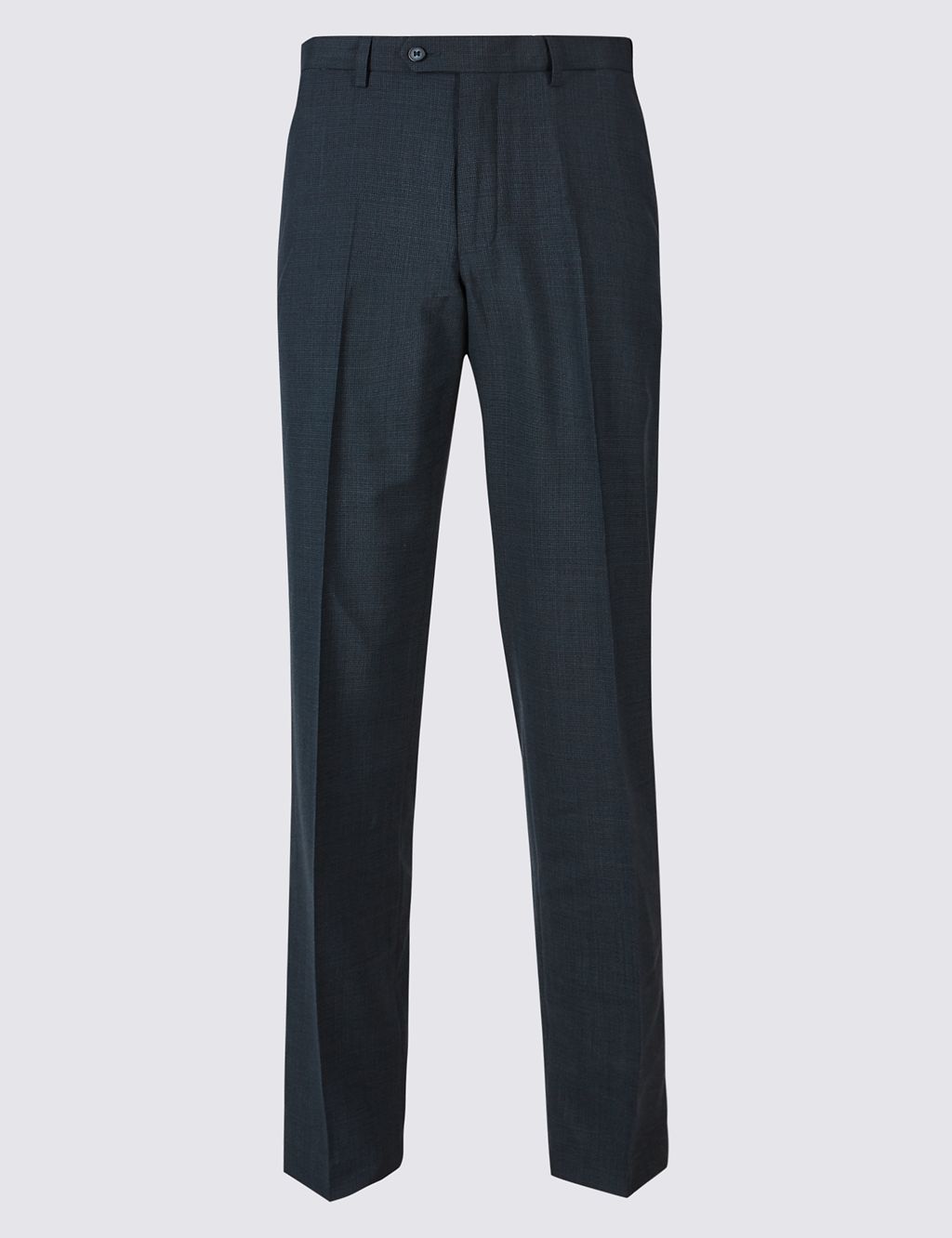 Regular Fit Wool Blend Flat Front Trousers 1 of 5