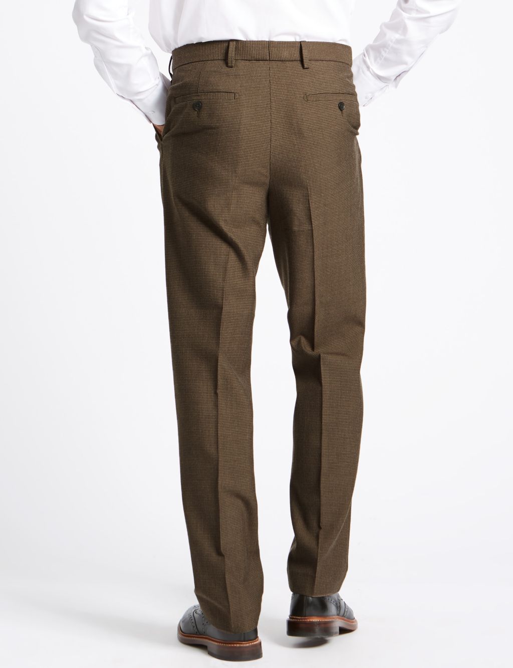 Regular Fit Wool Blend Single Pleated Trousers 4 of 4