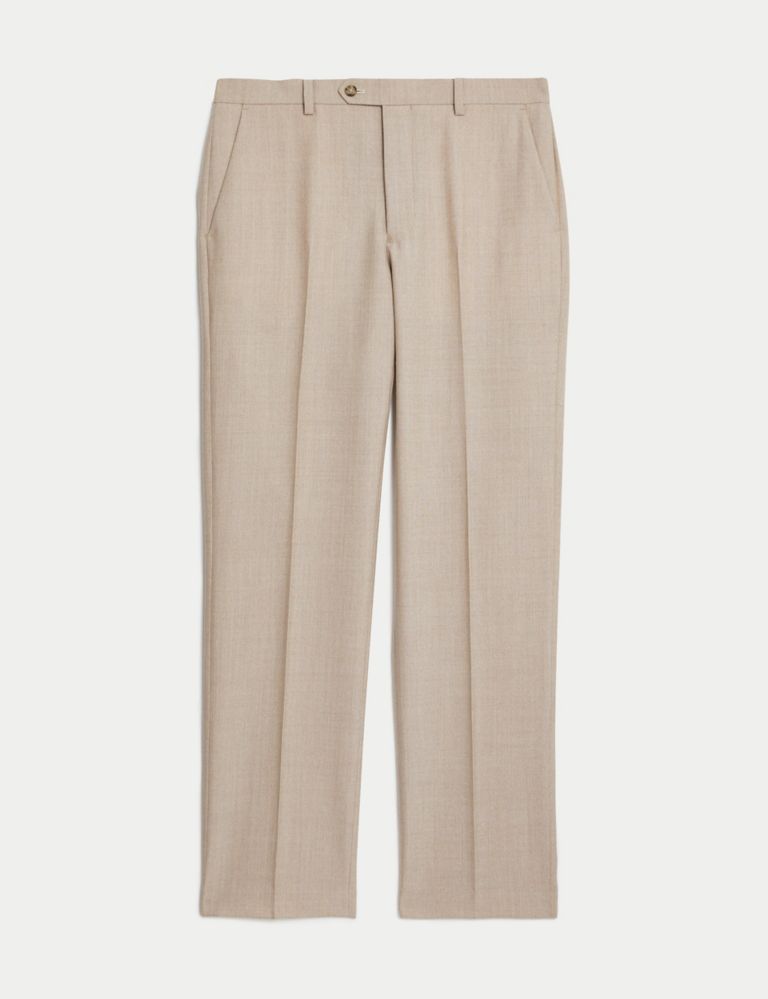 Regular Fit Wool Blend Suit Trousers 2 of 7