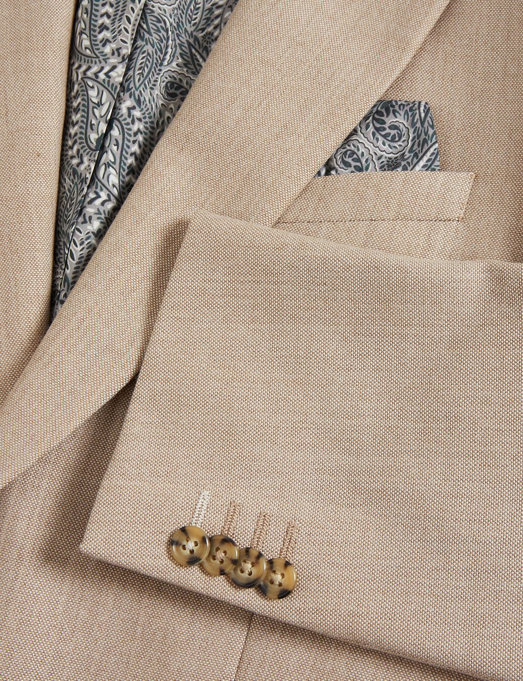 Regular Fit Wool Blend Textured Suit Jacket 5 of 7