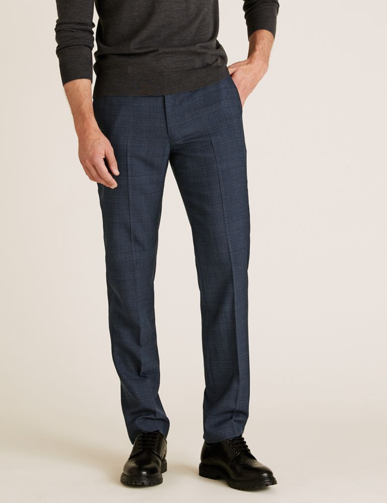 Regular Fit Wool Checked Trousers 3 of 5
