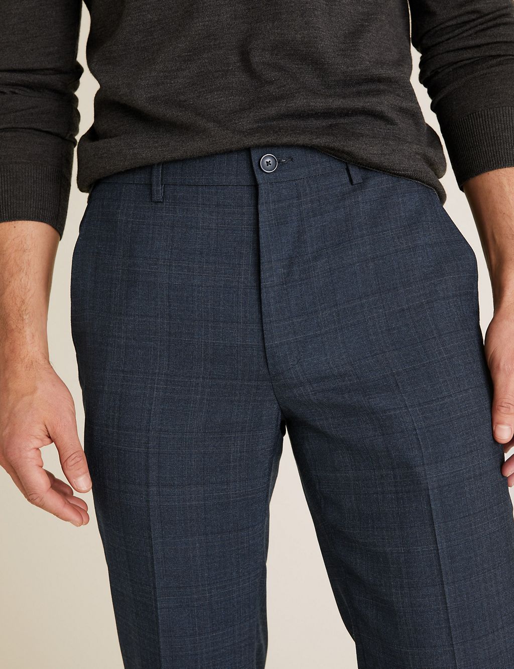 Regular Fit Wool Checked Trousers 4 of 5