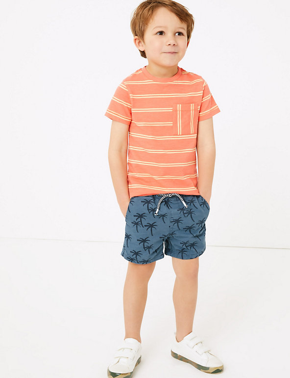 Regular Pure Cotton Patterned Shorts (2-7 Yrs) | M&S