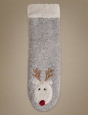Reindeer Bootie Socks Image 2 of 6