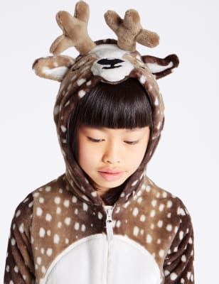 Reindeer Hooded Onesie 1 16 Years M S