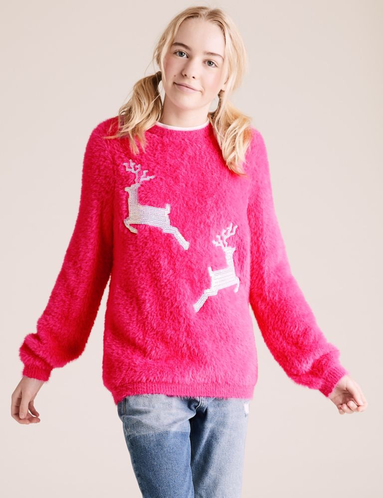 Reindeer Sequin Jumper (6-16 Yrs) 1 of 4
