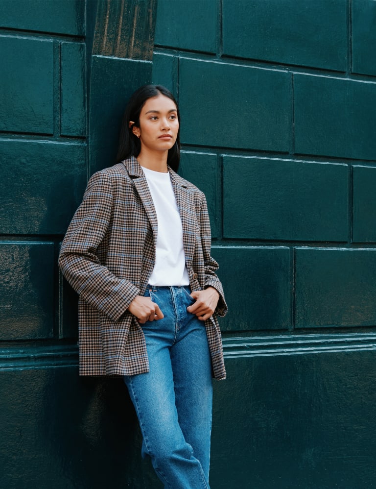 Relaxed Checked Blazer with Wool Albaray M S
