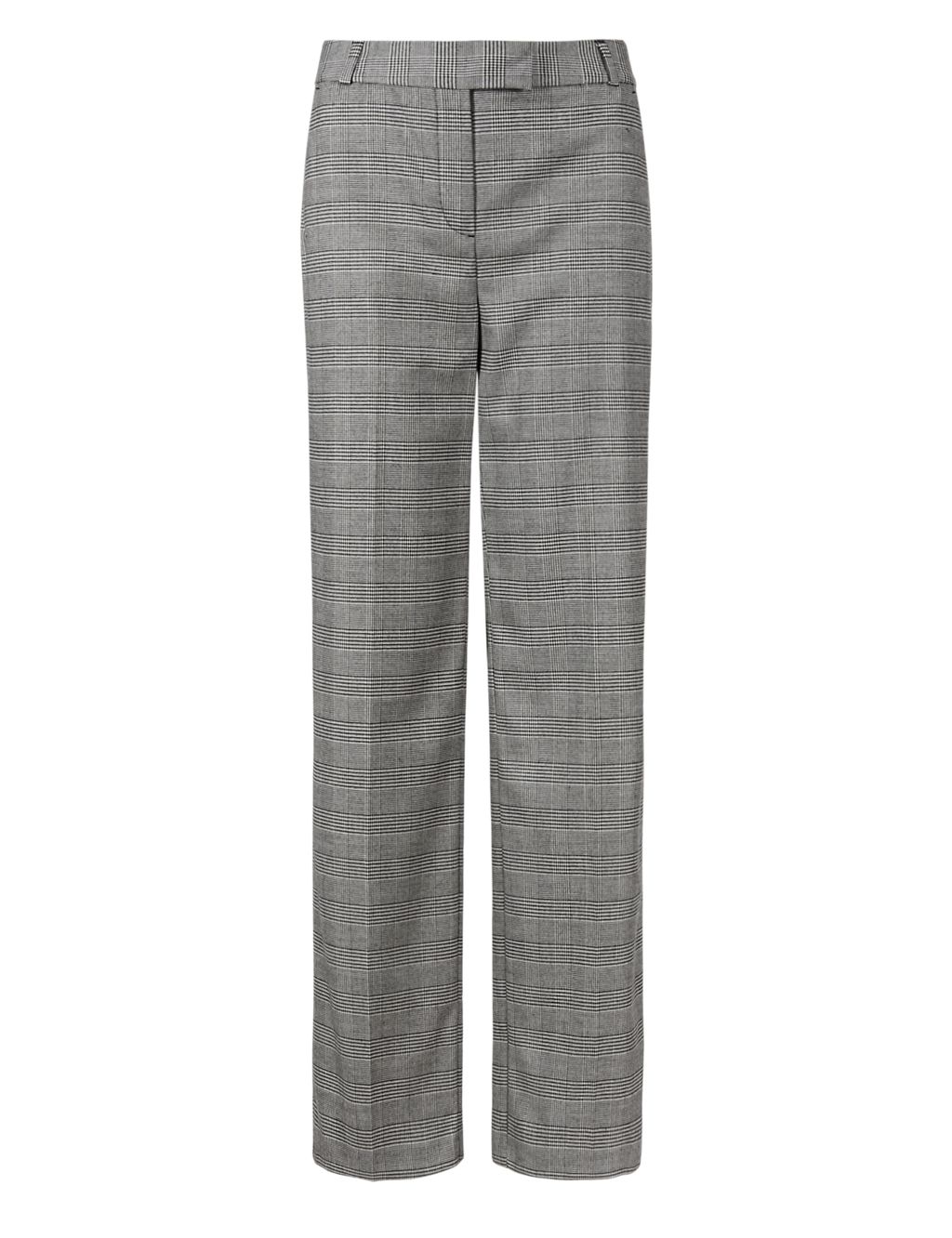 Relaxed Checked Wide Leg Trousers 1 of 4