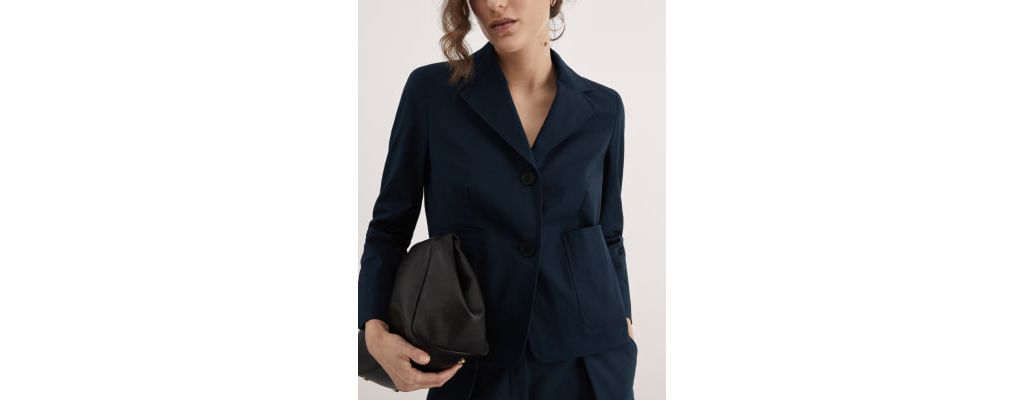 Relaxed Cotton Stretch Cropped Blazer 3 of 7