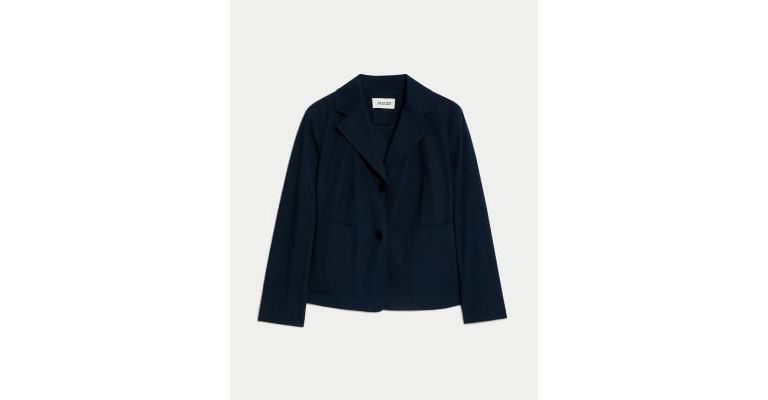 Relaxed Cotton Stretch Cropped Blazer 2 of 7