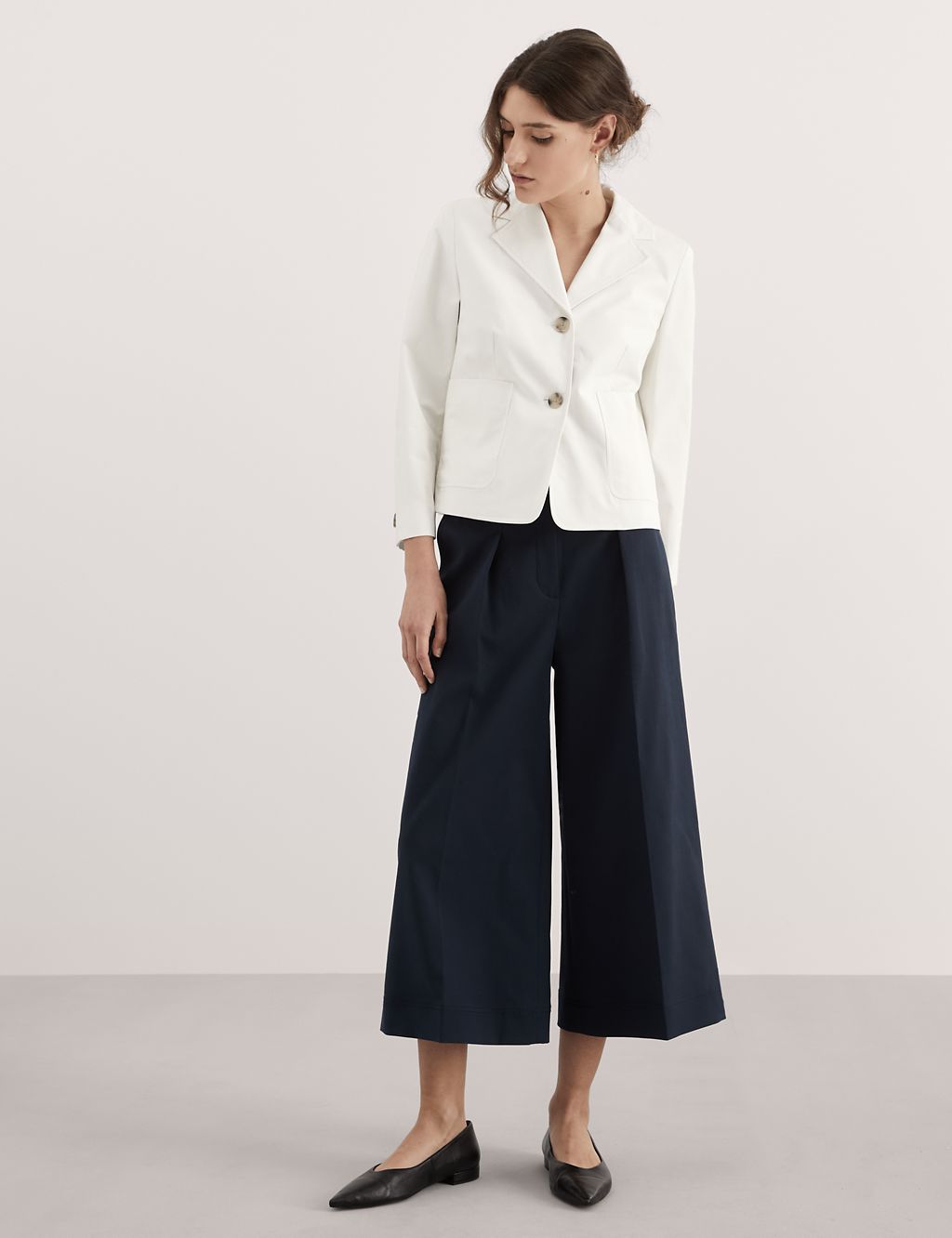 Relaxed Cotton Stretch Cropped Blazer 7 of 8