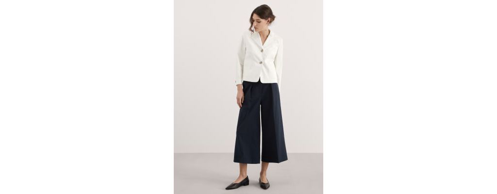 Relaxed Cotton Stretch Cropped Blazer 7 of 8