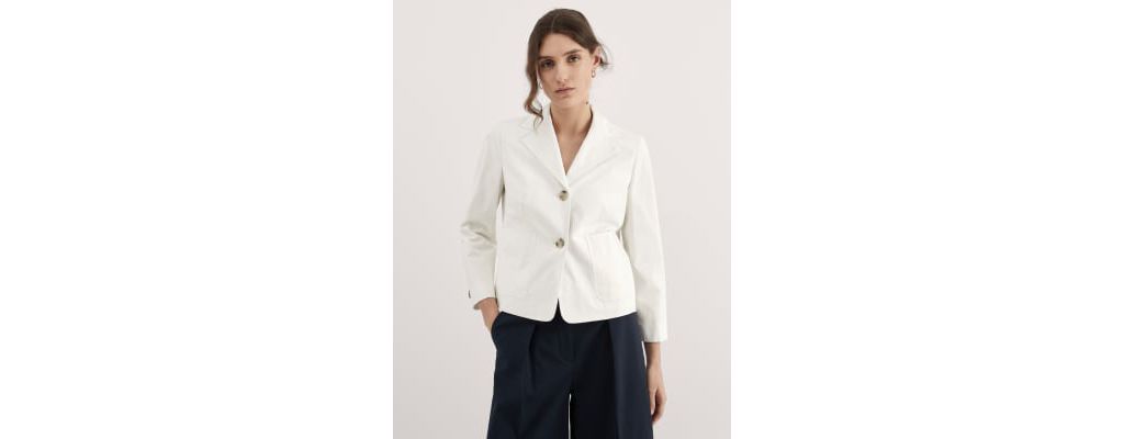 Relaxed Cotton Stretch Cropped Blazer 8 of 8