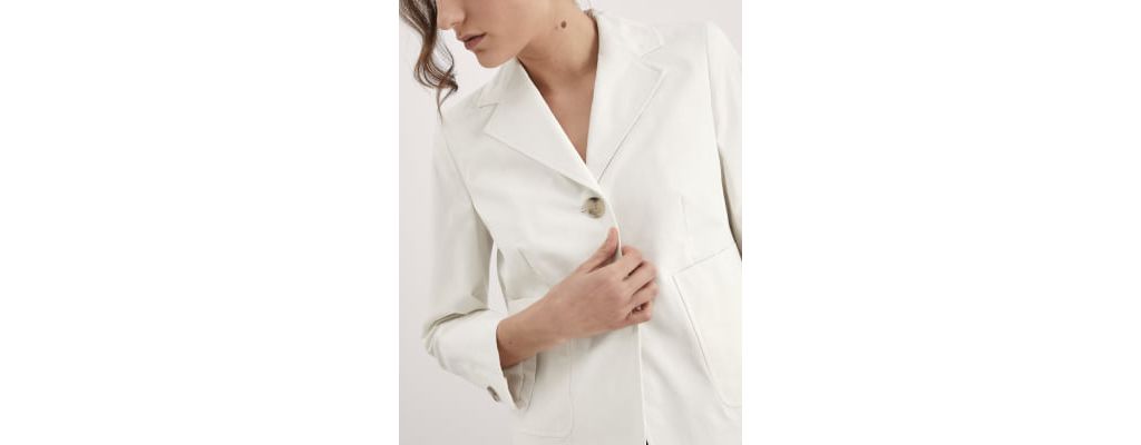 Relaxed Cotton Stretch Cropped Blazer 4 of 8