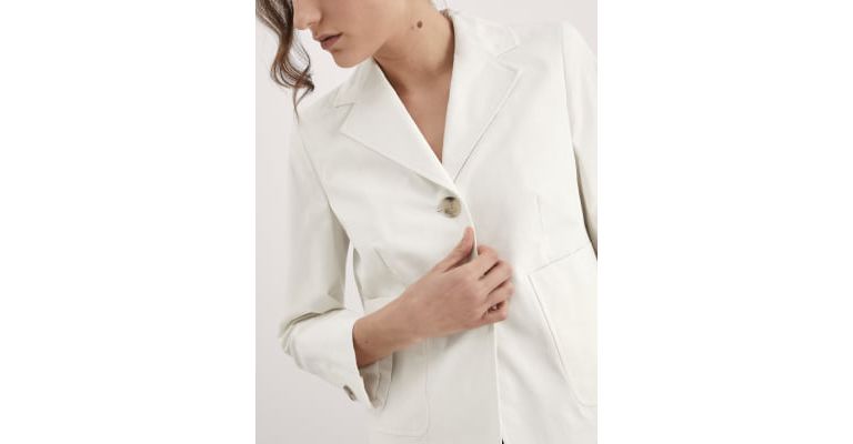 Relaxed Cotton Stretch Cropped Blazer 6 of 8