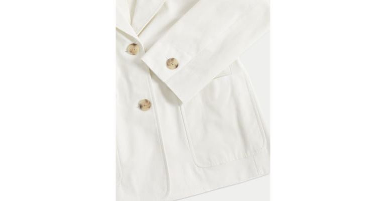 Relaxed Cotton Stretch Cropped Blazer 8 of 8