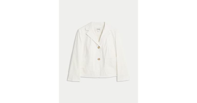 Relaxed Cotton Stretch Cropped Blazer 3 of 8