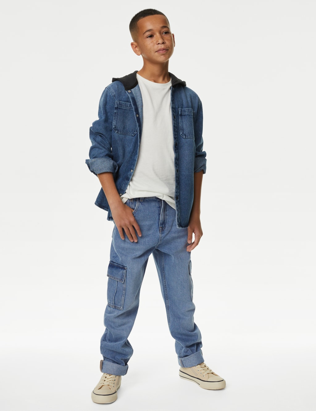 Relaxed Denim Cargo Jeans (6-16 Yrs) 3 of 5