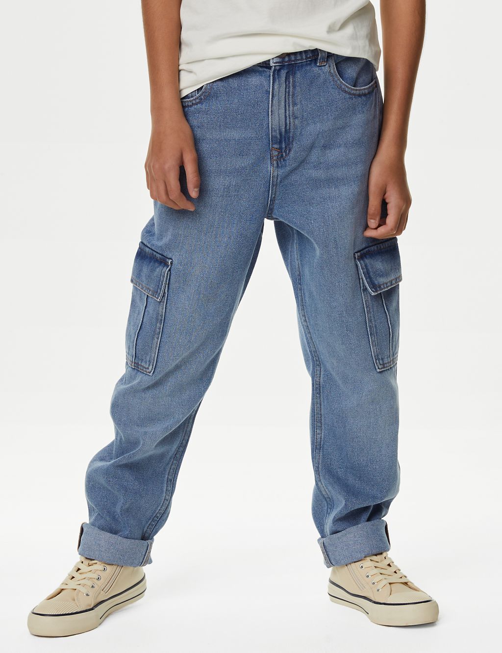 Relaxed Denim Cargo Jeans (6-16 Yrs) 4 of 5