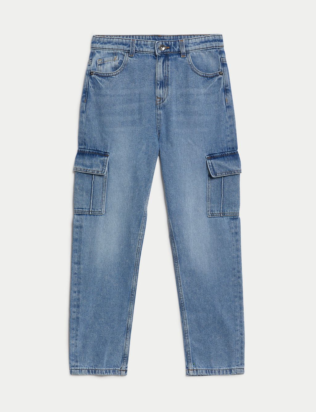 Relaxed Denim Cargo Jeans (6-16 Yrs) 1 of 5