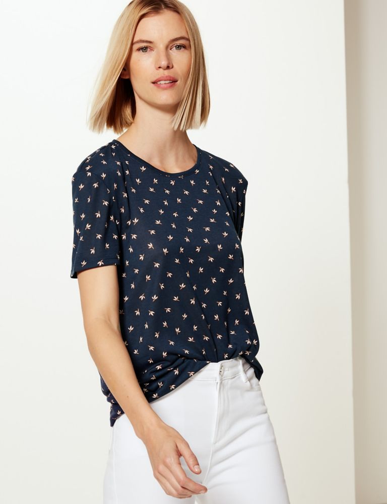 Relaxed Fit Floral Print T-Shirt 1 of 4