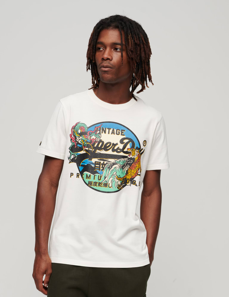 Relaxed Fit Pure Cotton Logo Graphic T-Shirt 1 of 6