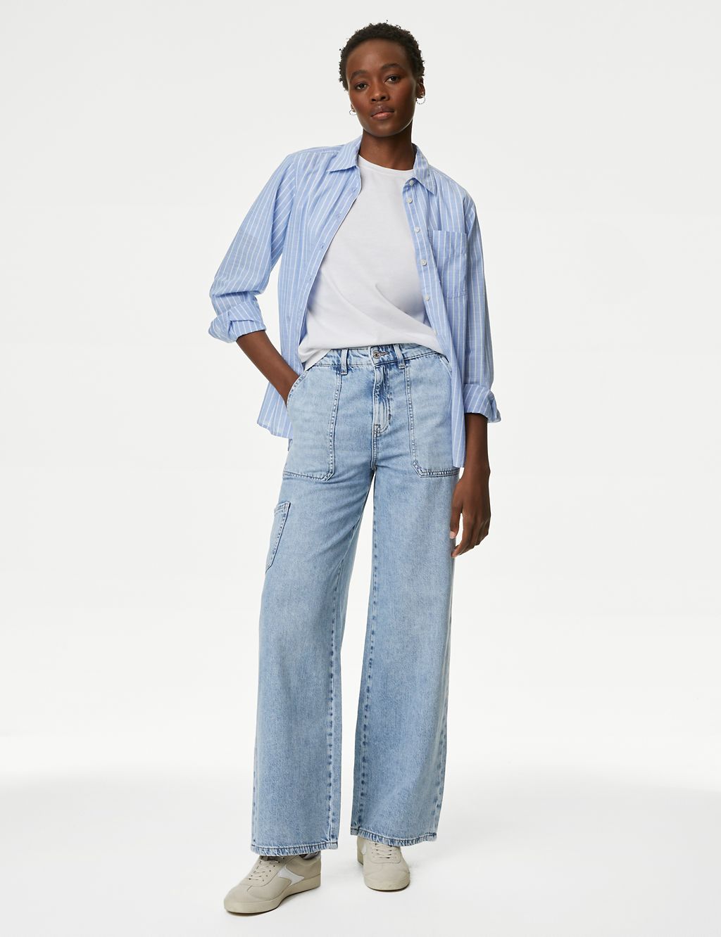 Relaxed High Waisted Carpenter Wide Leg Jeans 2 of 5