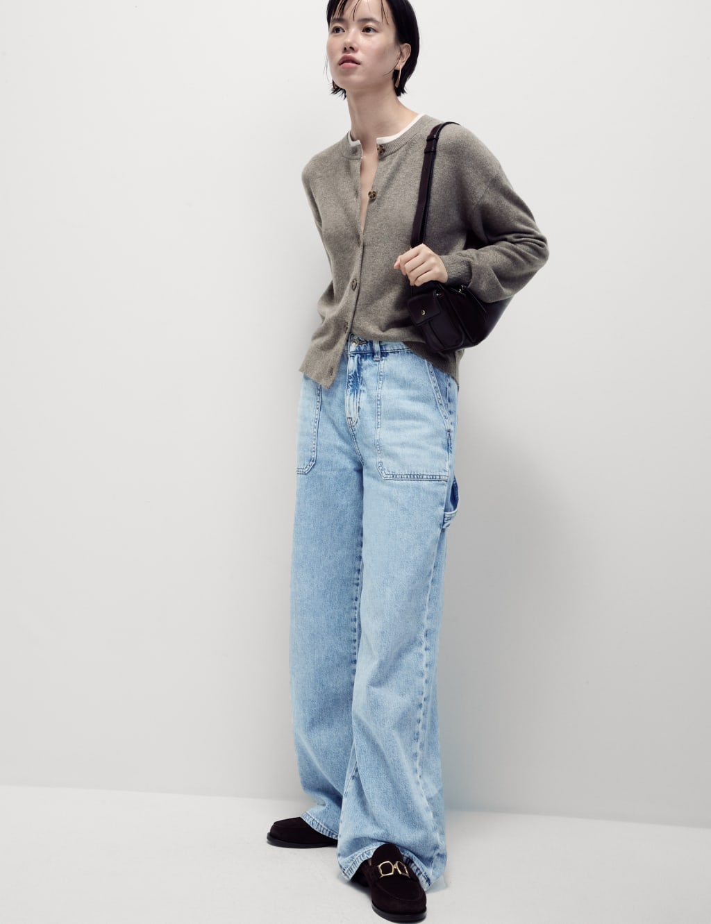 Relaxed High Waisted Carpenter Wide Leg Jeans | M&S Collection | M&S