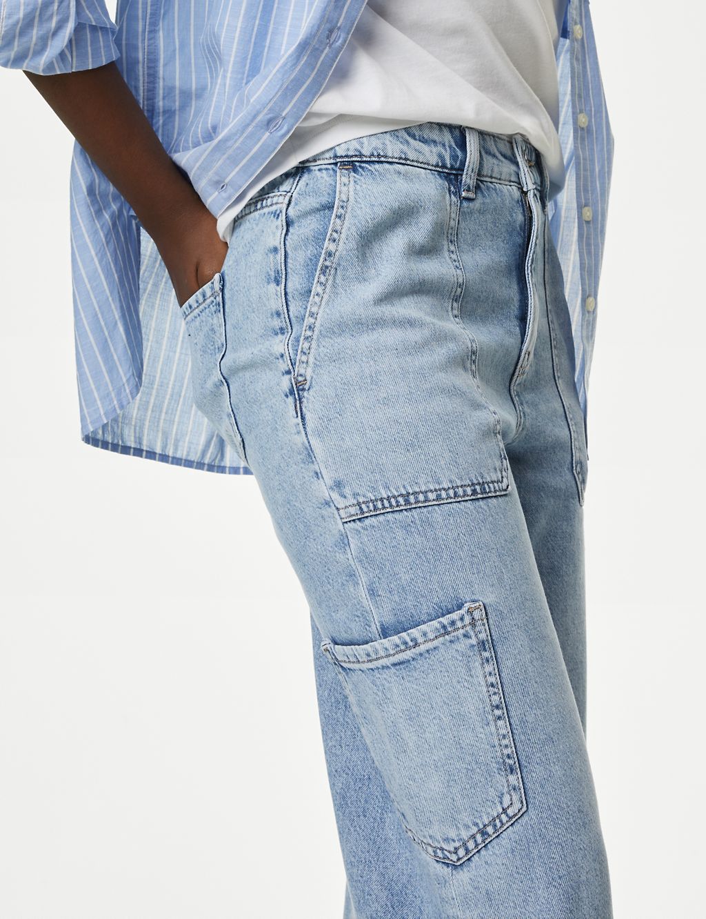 Relaxed High Waisted Carpenter Wide Leg Jeans 4 of 5