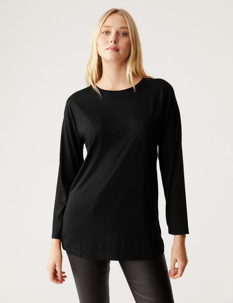 Relaxed Long Sleeve Longline Top 3 of 5