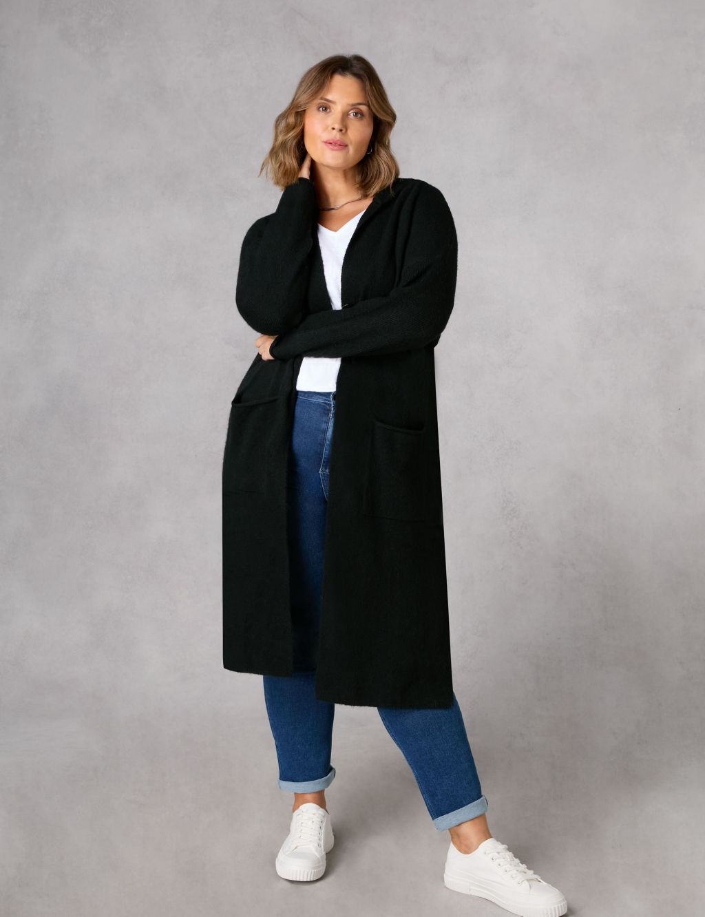 Long hooded cardigan, Contemporaine, Shop Women's Cardigans